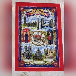 NWOT Vintage London England Tea Towel Cotton EPL T246 20x30